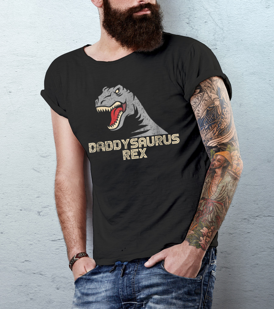 Cool Daddysaurus Rex Dinosaur Dad T-Shirt