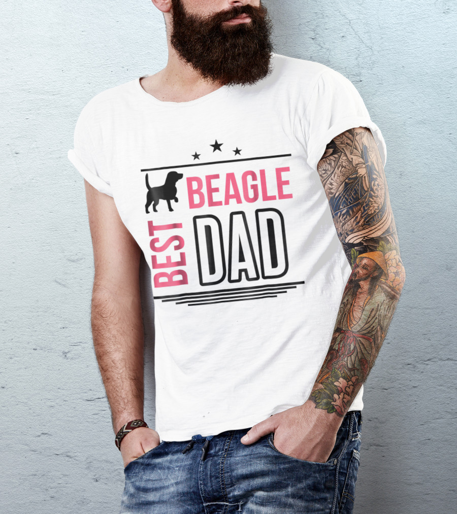 BEST BEAGLE DAD SILHOUETTE STARS T-Shirt