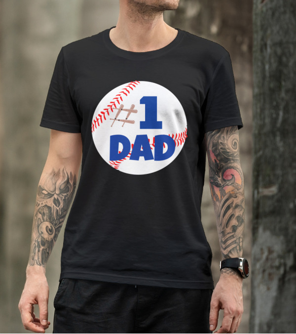 1 Dad Baseball Bats T-Shirt