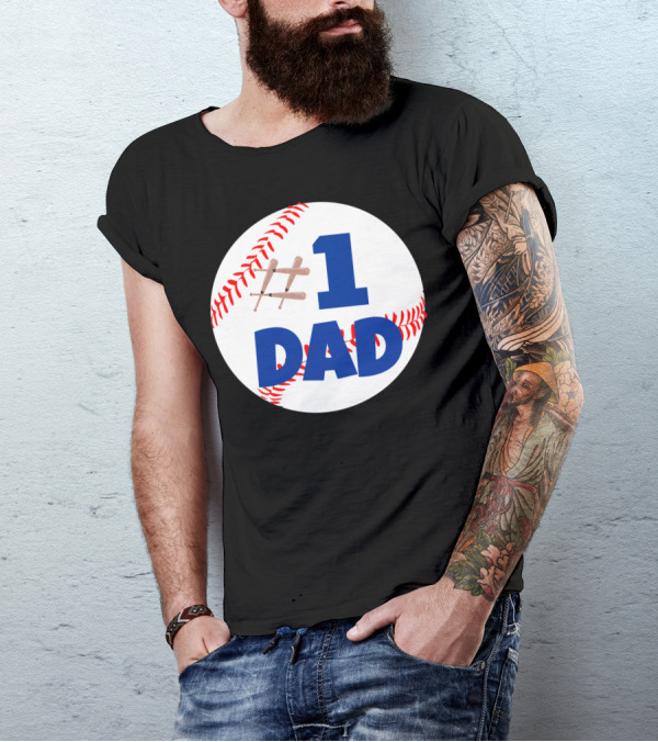 1 Dad Baseball Bats T-Shirt