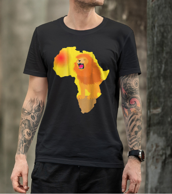 Africa Lion Map Big Five Safari Dad South Animals T-Shirt