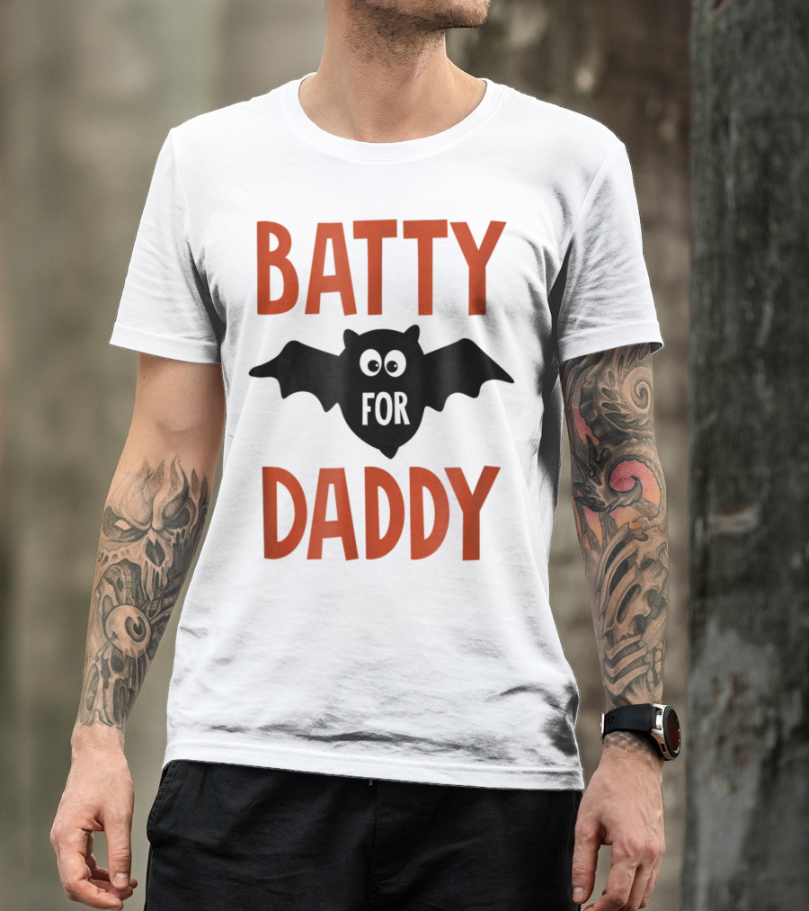 Batty For Daddy Halloween Kids Dad59 T-Shirt