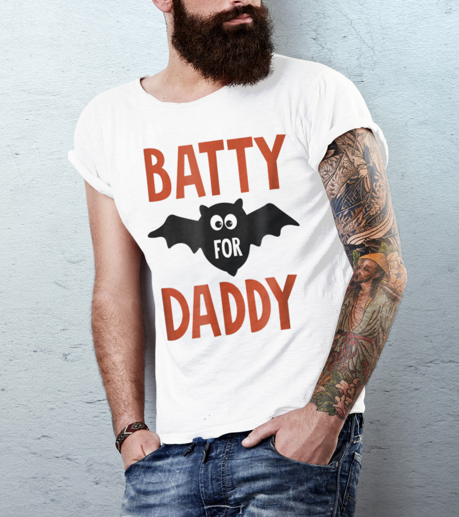 Batty For Daddy Halloween Kids Dad59 T-Shirt