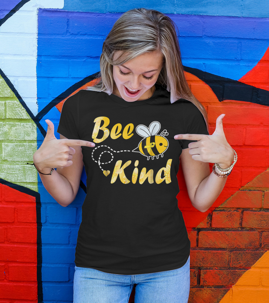 Bee Kind Childhood Cancer Gold Ribbon Warrior64 T-Shirt