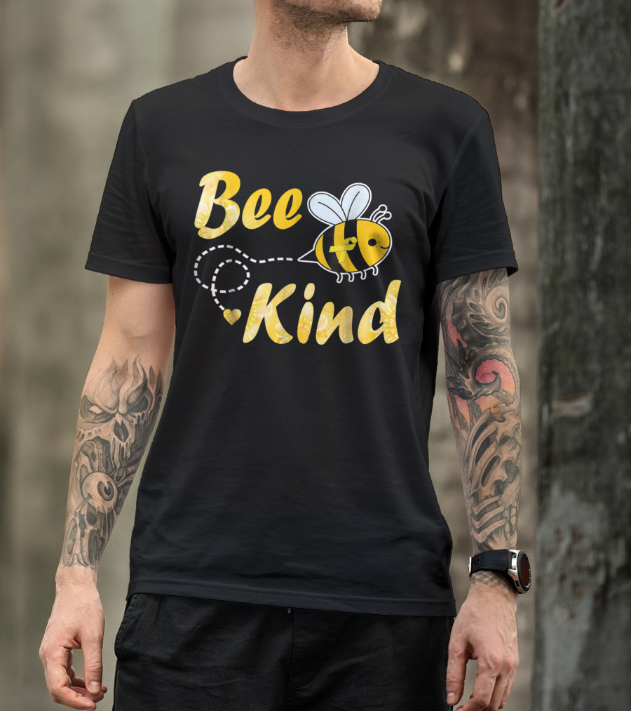 Bee Kind Childhood Cancer Gold Ribbon Warrior64 T-Shirt