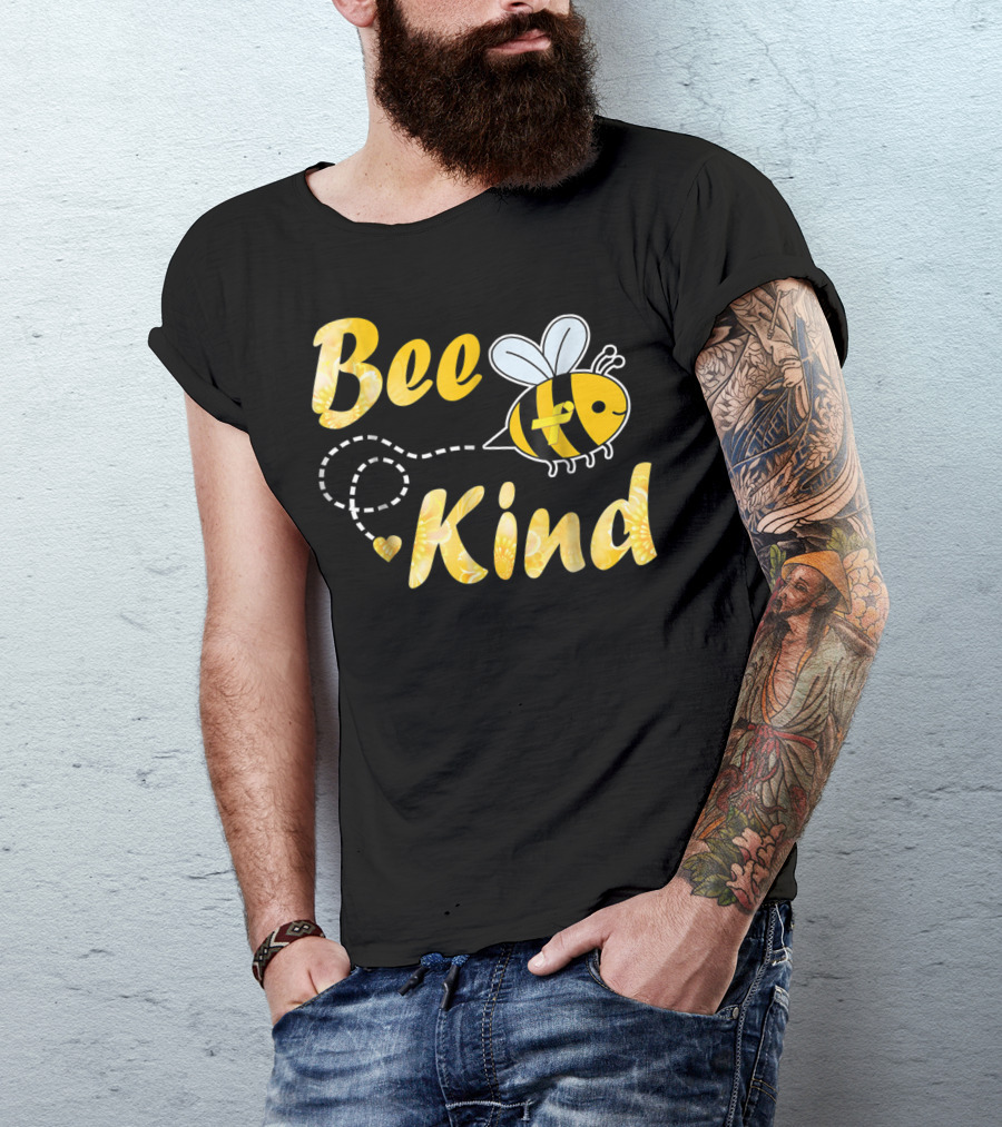 Bee Kind Childhood Cancer Gold Ribbon Warrior64 T-Shirt