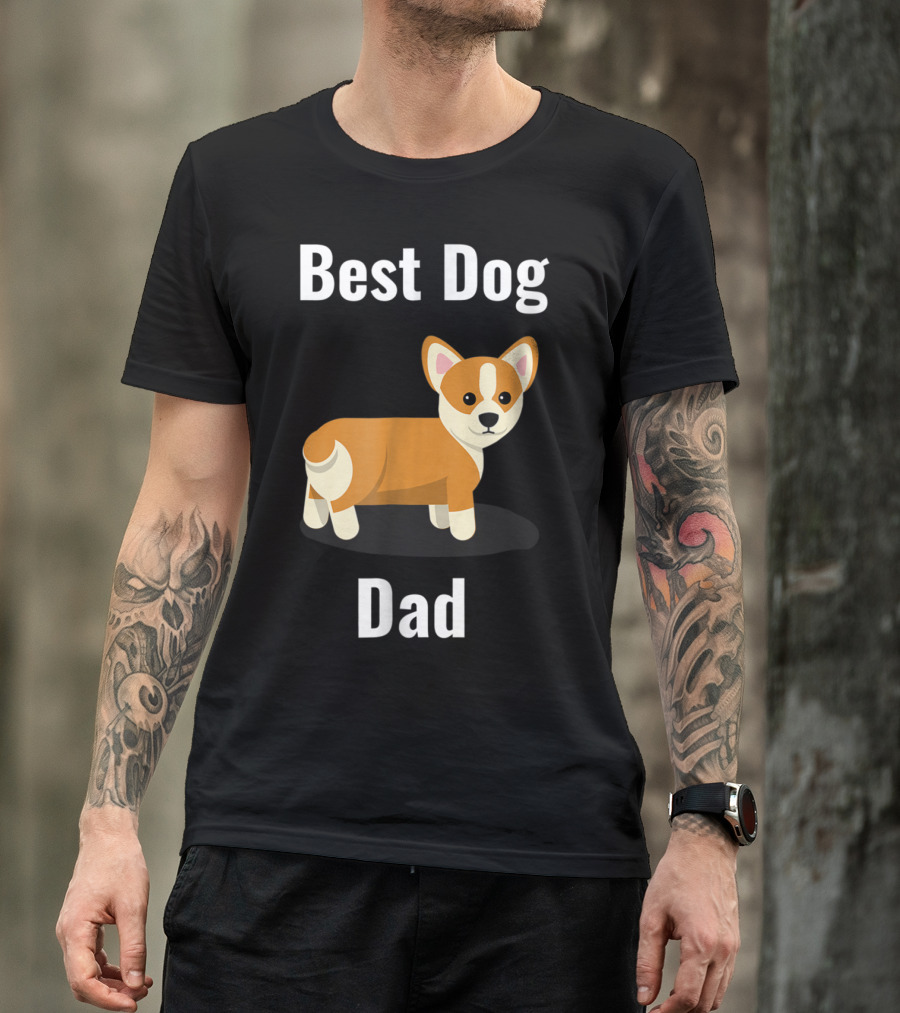 Best Dog Dad Corgi Cartoon T-Shirt