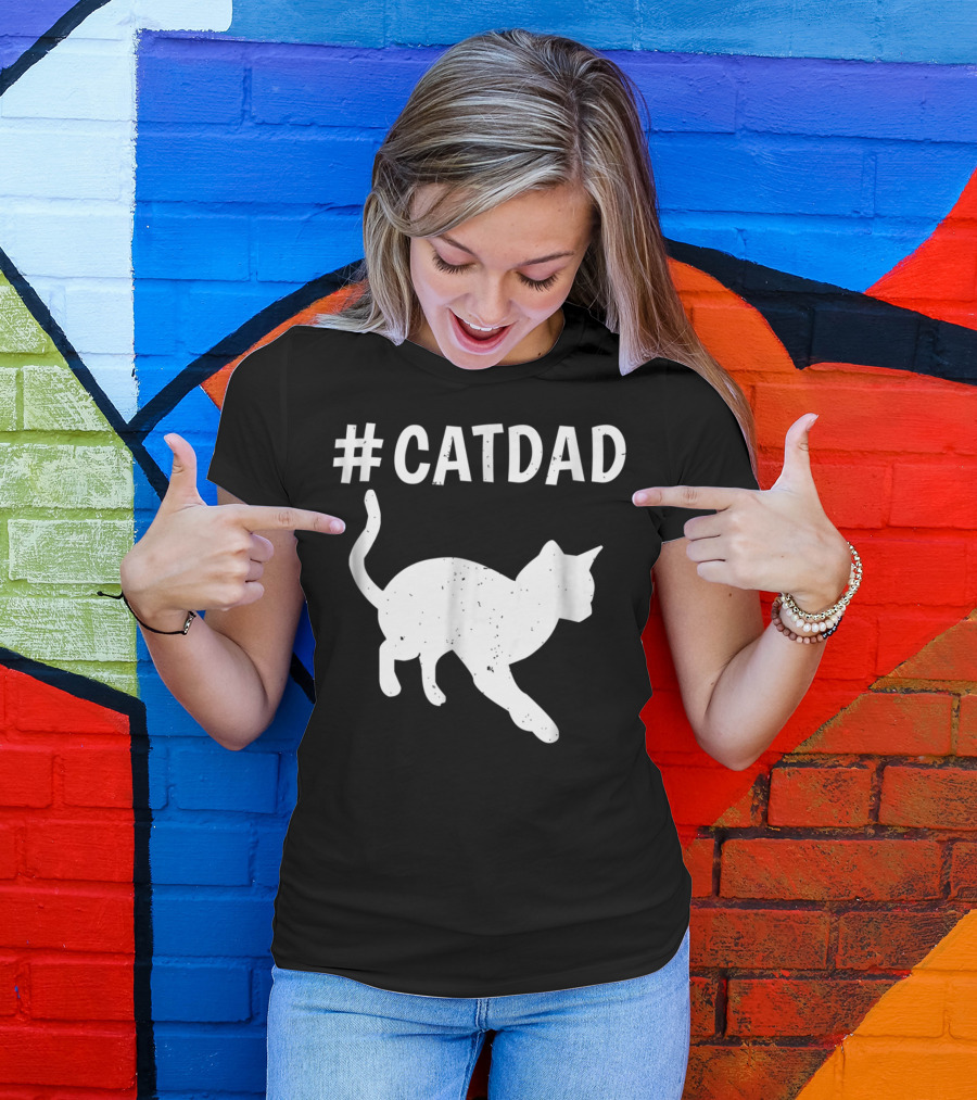 CatDad Hashtag Cat Dad For Cat Owner86 T-Shirt
