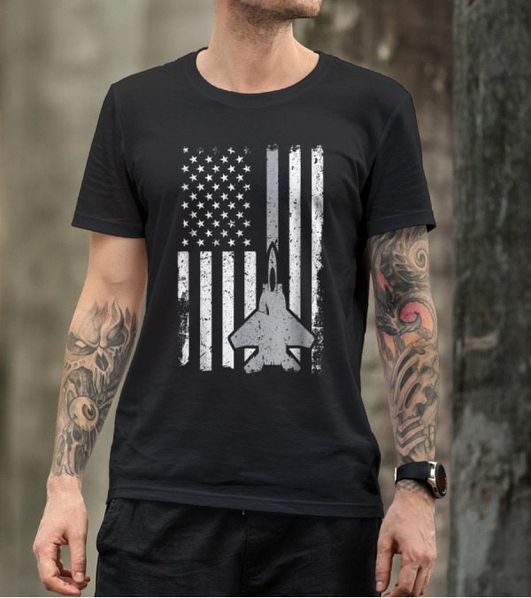Air Force Veteran Dad Grandpa Uncle Veterans Day American Flag Jet T-Shirt