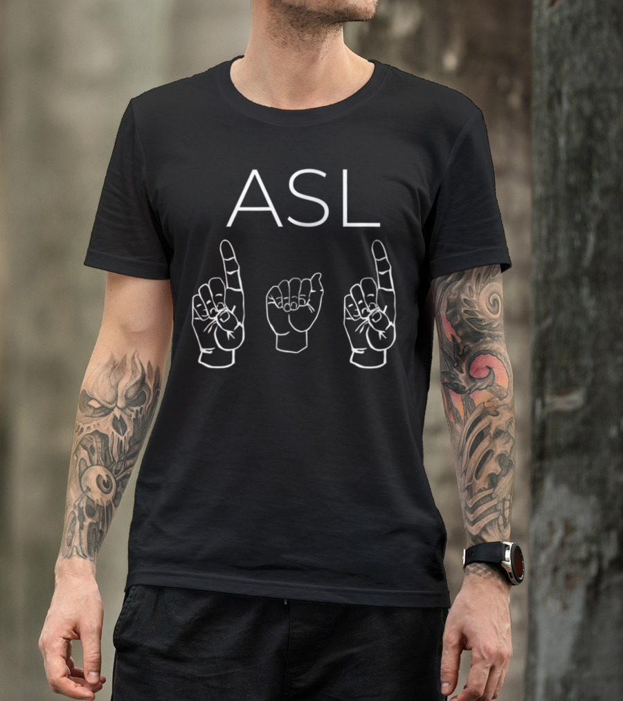 ASL Dad Sign Language Hand Signs T-Shirt