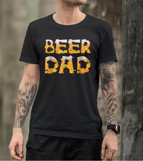 Beer Dad Drinking For Fathers Who Enjoy Beer-Covered Letters T-Shirt