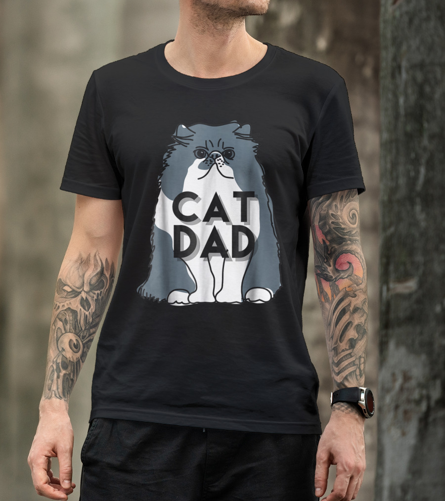 Cat Dad Funny Men Kitty Best T-Shirt