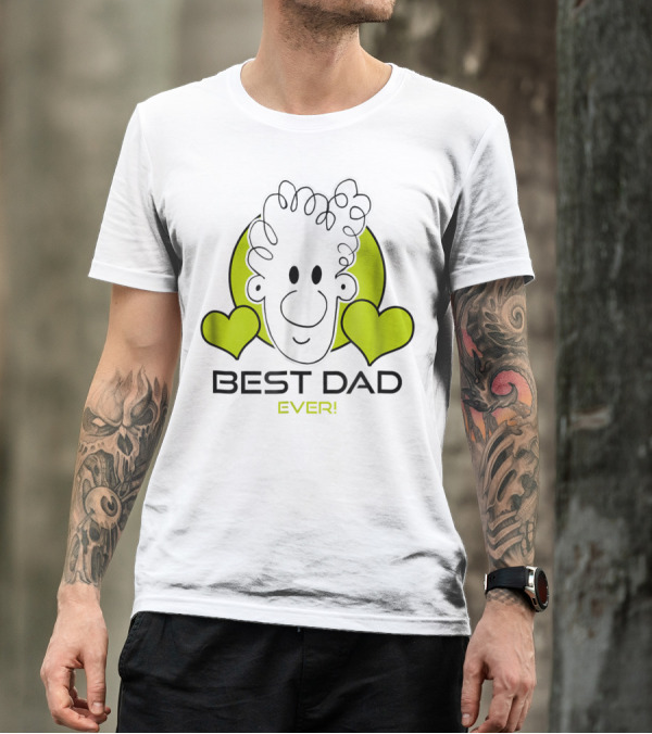 Best Dad Ever Cartoon Heart T-Shirt
