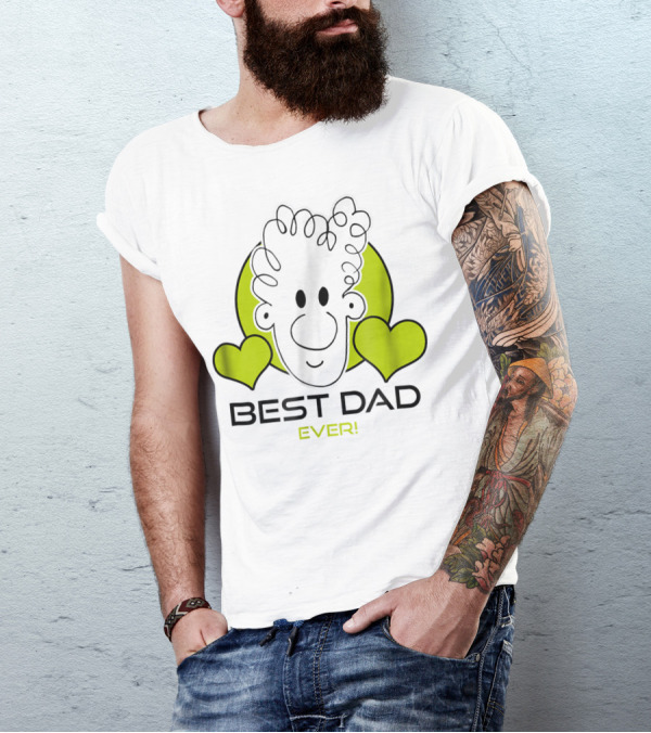 Best Dad Ever Cartoon Heart T-Shirt