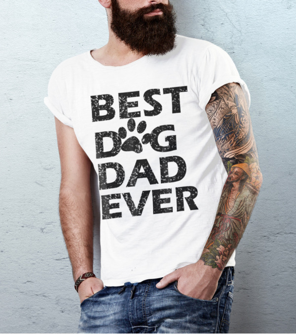 Best Dog Dad Ever Paw Print Men Women13 T-Shirt