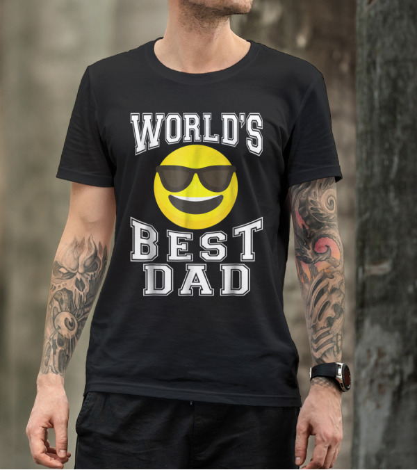 World's Best Dad Cool Emoticon T-Shirt