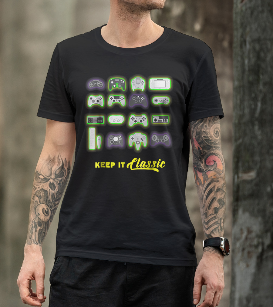 Keep It Classic Video Game Controllers For Old School Dad86 T-Shirt