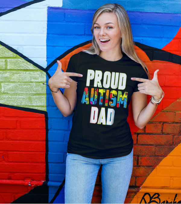 PROUD AUTISM DAD Autism Awareness Product T-Shirt