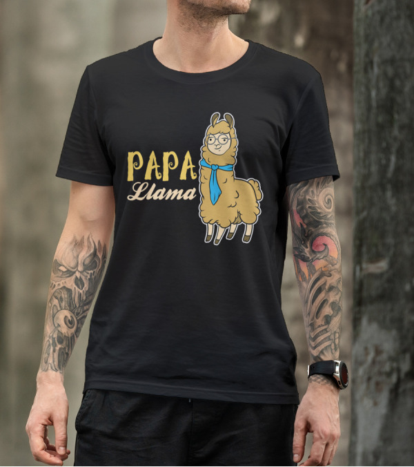 Papa Llama Cool Funny Dad Lover T-Shirt