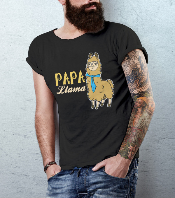 Papa Llama Cool Funny Dad Lover T-Shirt