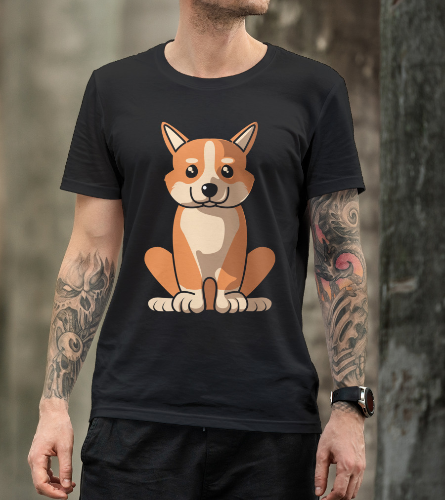 Corgi Sitting Waiting For Holidays 34 Cute Dog T-Shirt