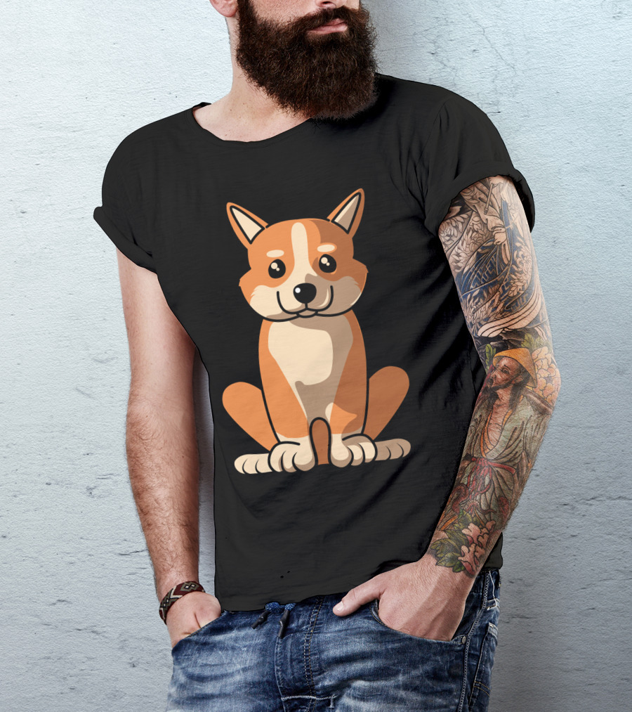 Corgi Sitting Waiting For Holidays 34 Cute Dog T-Shirt