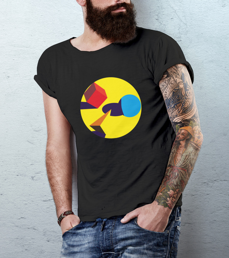 Bauhausian Forms Abstract Geometry 704928 Yellow Circle T-Shirt