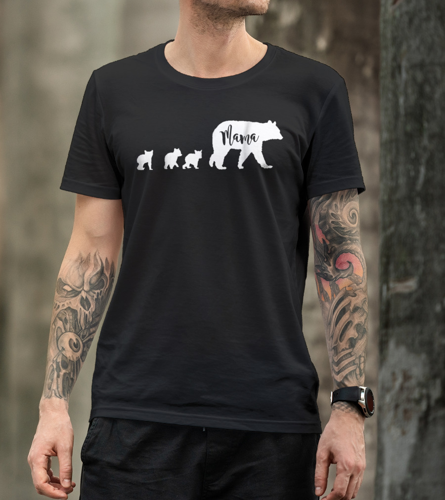 Mama Bear Mom With Three Cubs T-Shirt