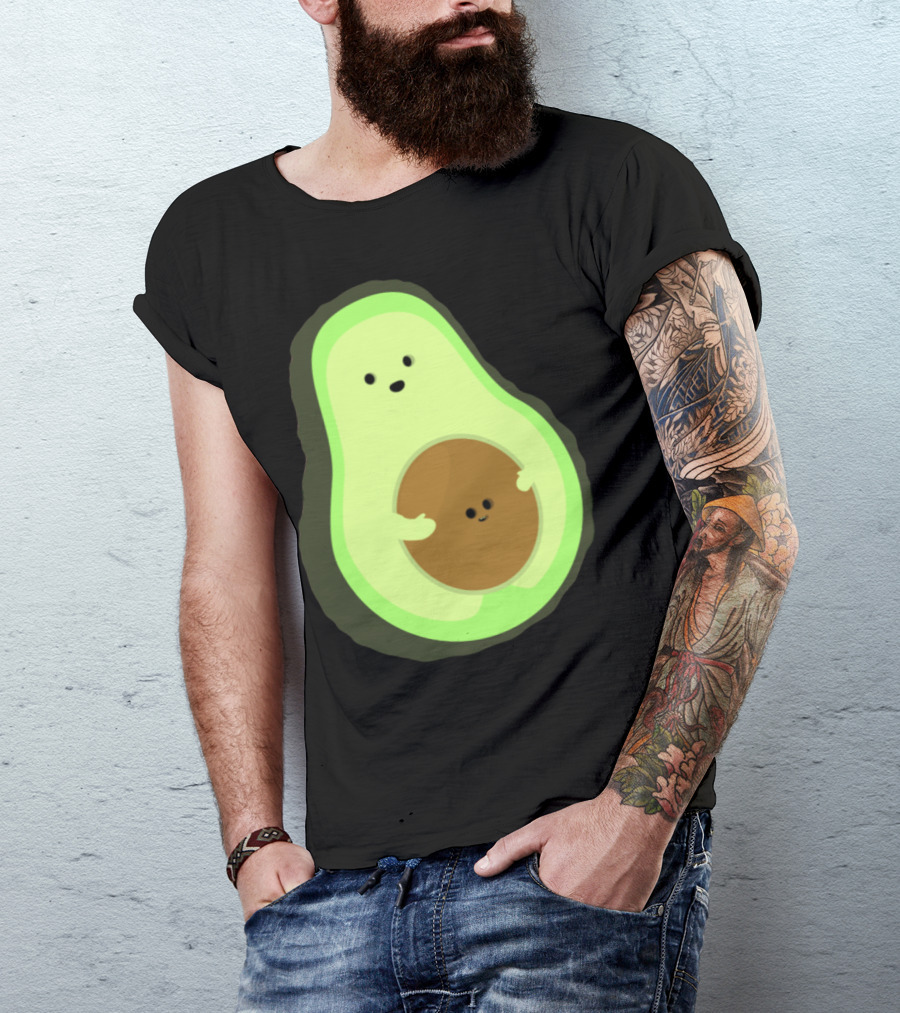 Cute LOL Avocado Pregnant Mom With Baby Seed T-Shirt