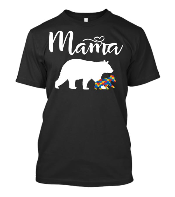 Mama Bear Heart Autism Mom Puzzle Cub24 T-Shirt