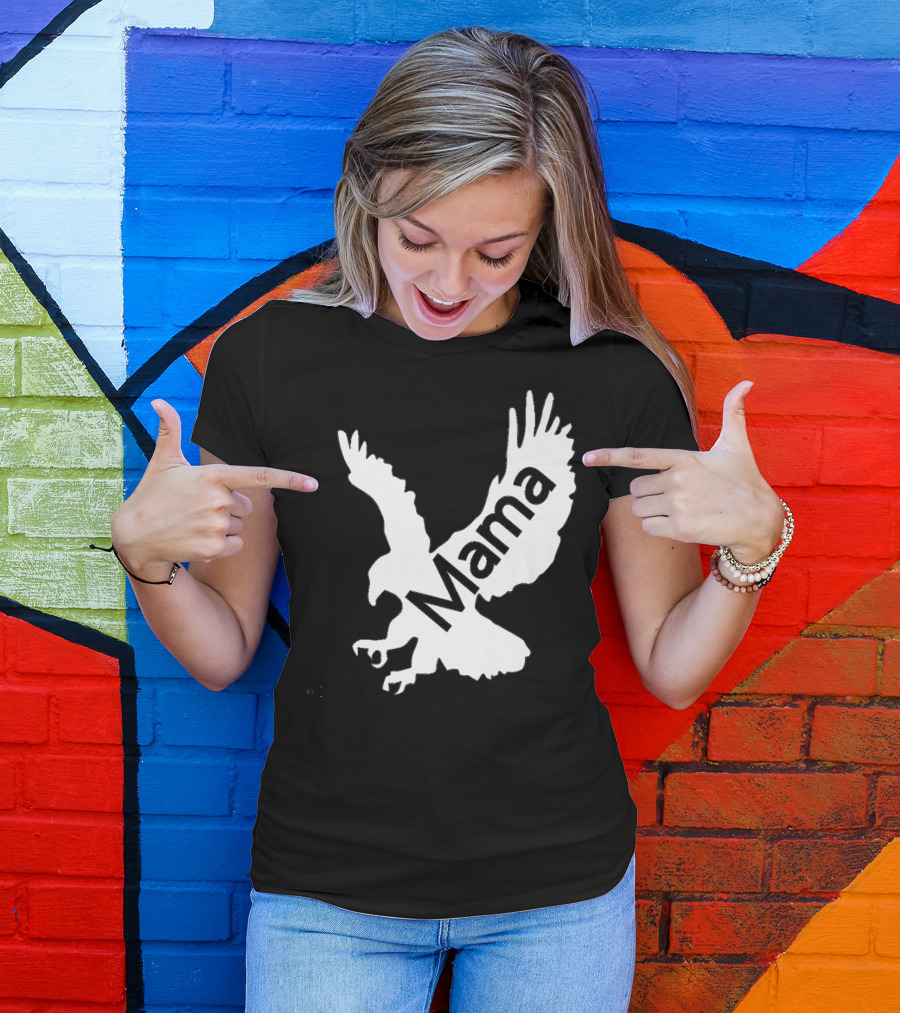 Mama Hawk Eagle Protective Mom Dark T-Shirt