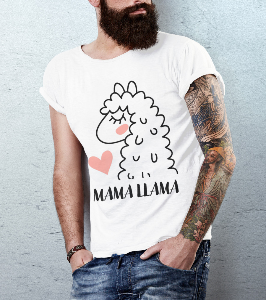 Mama Llama Heart My Mom Women82 T-Shirt