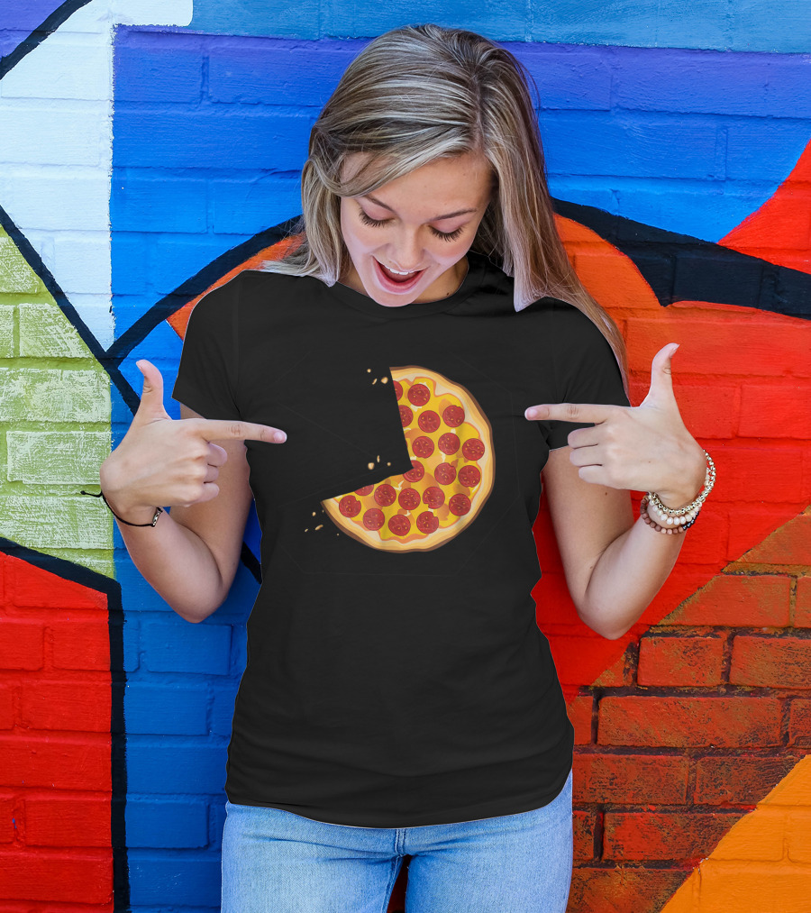 Matching Pizza Slice With 2 Kids Babies Twins Funny81 T-Shirt