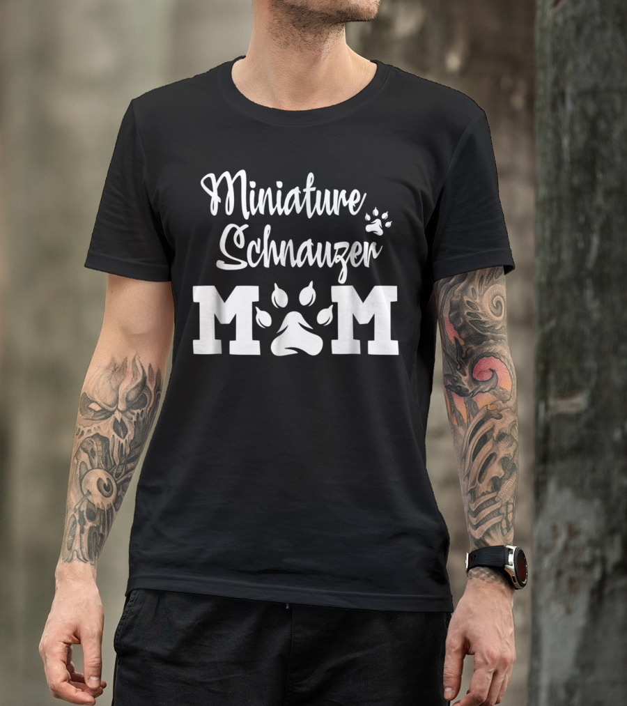 Miniature Schnauzer Mom Pawprint T-Shirt