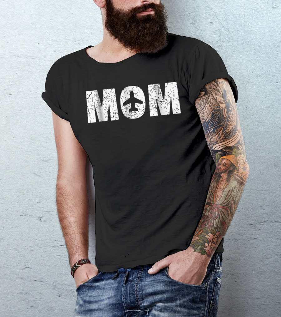 Mom Airplane Pilot Lover Aviation Enthusiast T-Shirt