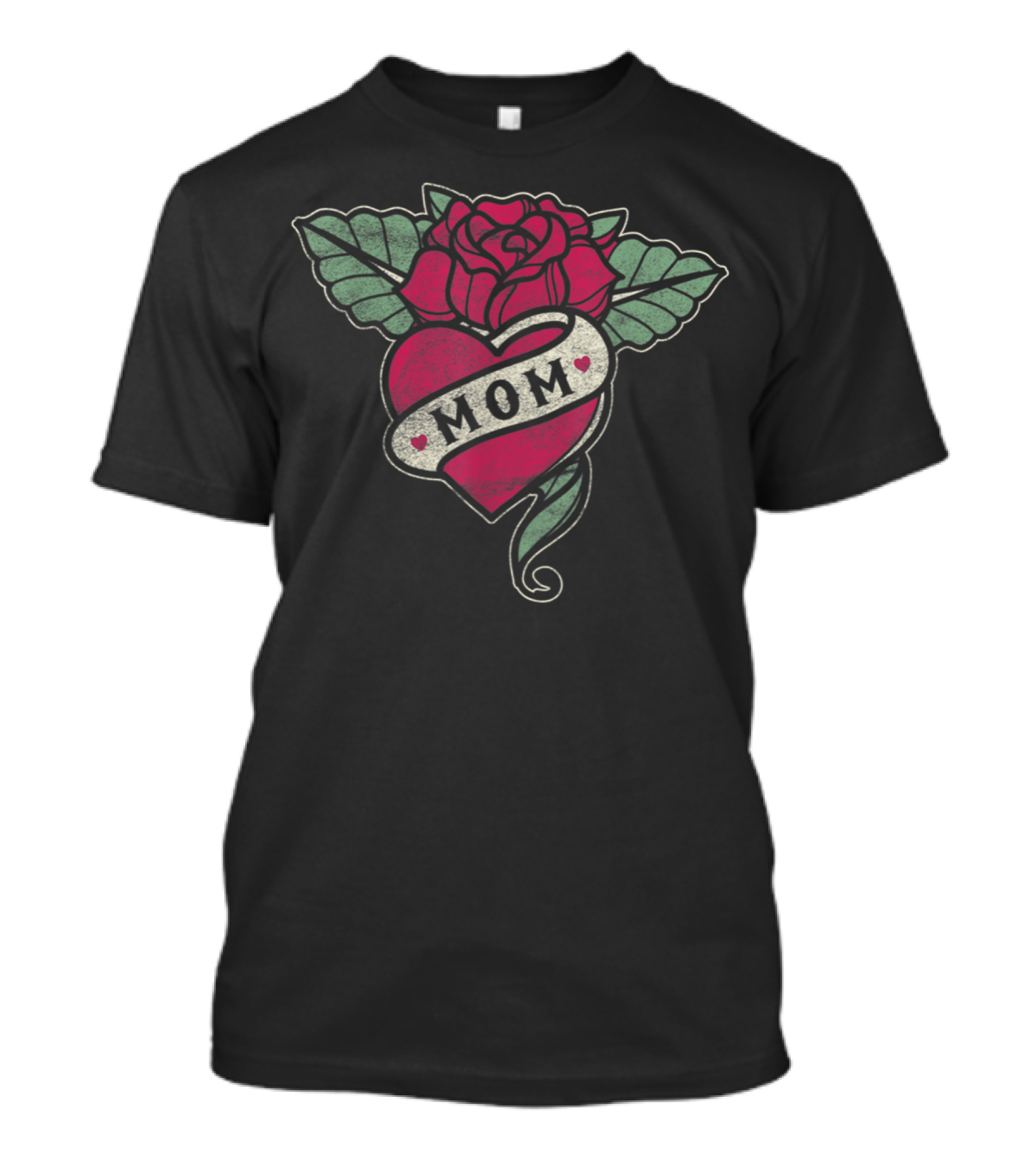 Mom Tattoo Heart Red Rose T-Shirt