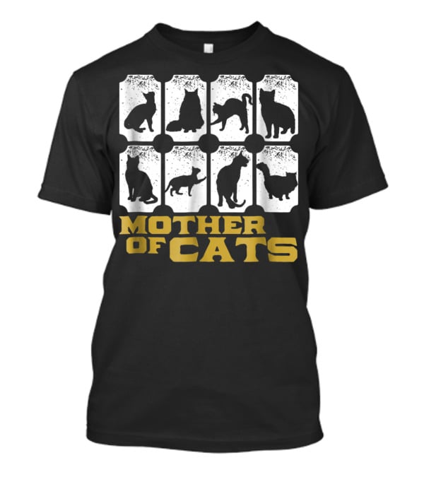 Mother Of Cats Vintage For Kitty And Kitten Lover90 Silhouette Collection T-Shirt