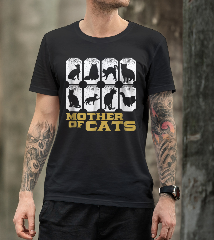Mother Of Cats Vintage For Kitty And Kitten Lover90 Silhouette Collection T-Shirt