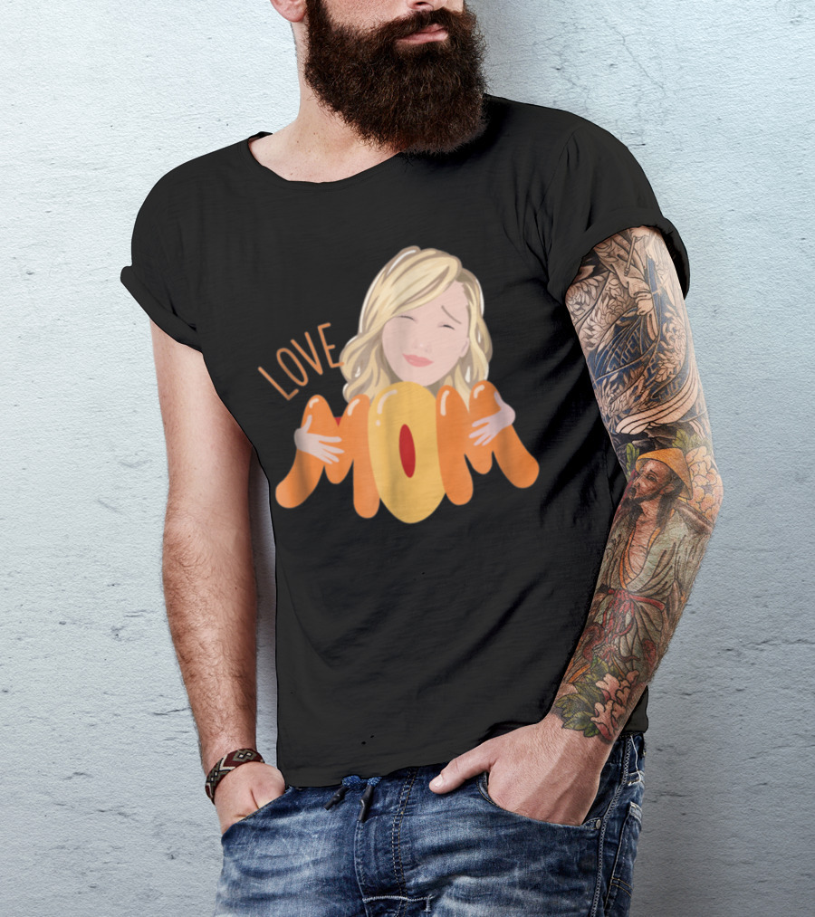 LOVE MOM Mothers Day Custom Personalized Selfie Emoji T-Shirt