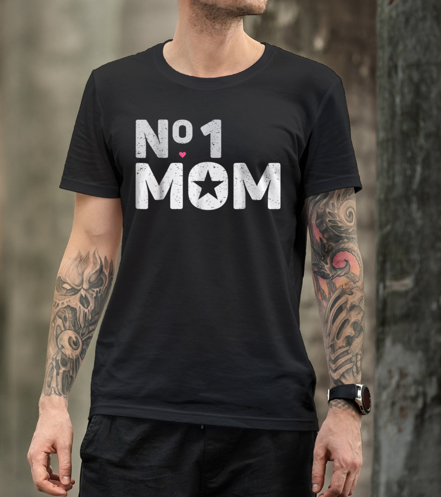 NO 1 Mom Star Heart T-Shirt