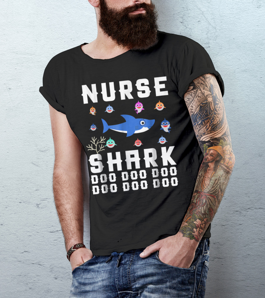 Nurse Shark Doo Doo Doo Family Fun With Colorful Baby Sharks T-Shirt