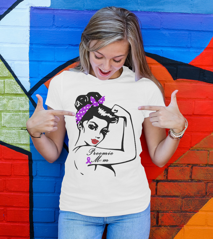 Preemie Mom Strong Rosie Purple T-Shirt