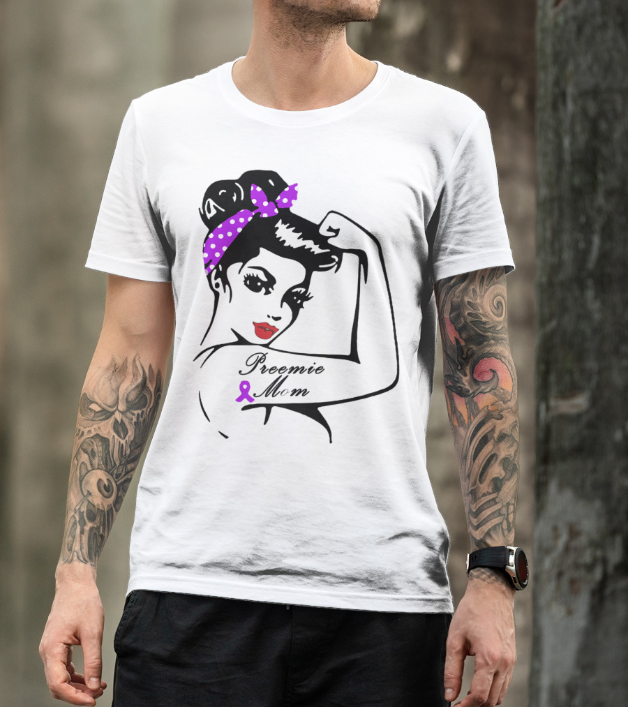 Preemie Mom Strong Rosie Purple T-Shirt