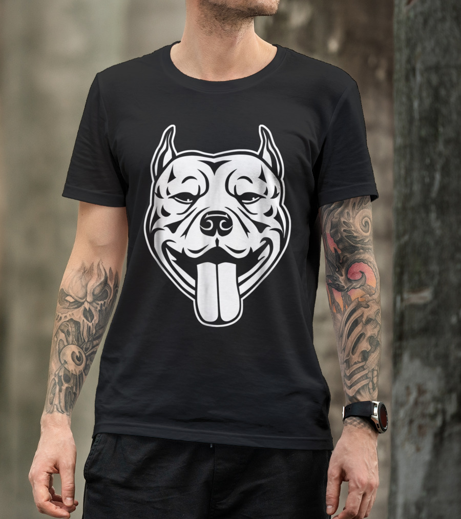 Pitbull Terrier Head For Pittie Moms Dads Kids43 T-Shirt