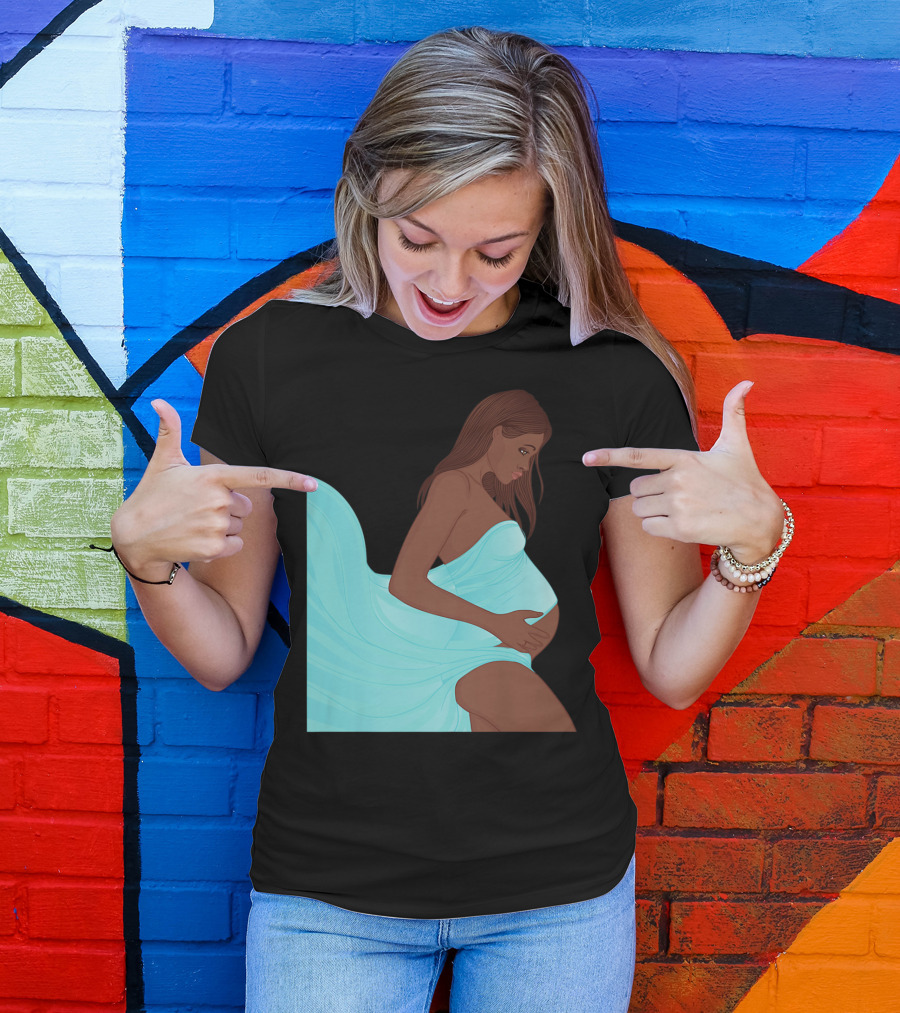 Pregnancy Black Girl Magic African Queen Mom57 T-Shirt