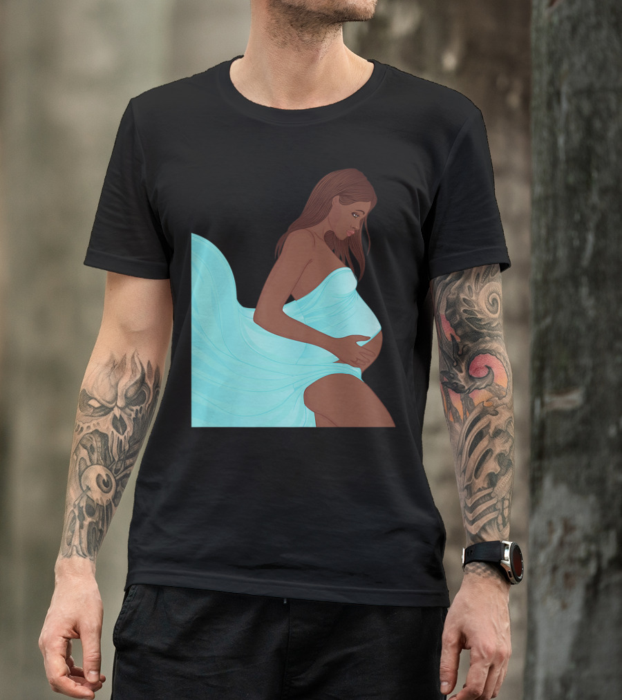 Pregnancy Black Girl Magic African Queen Mom57 T-Shirt