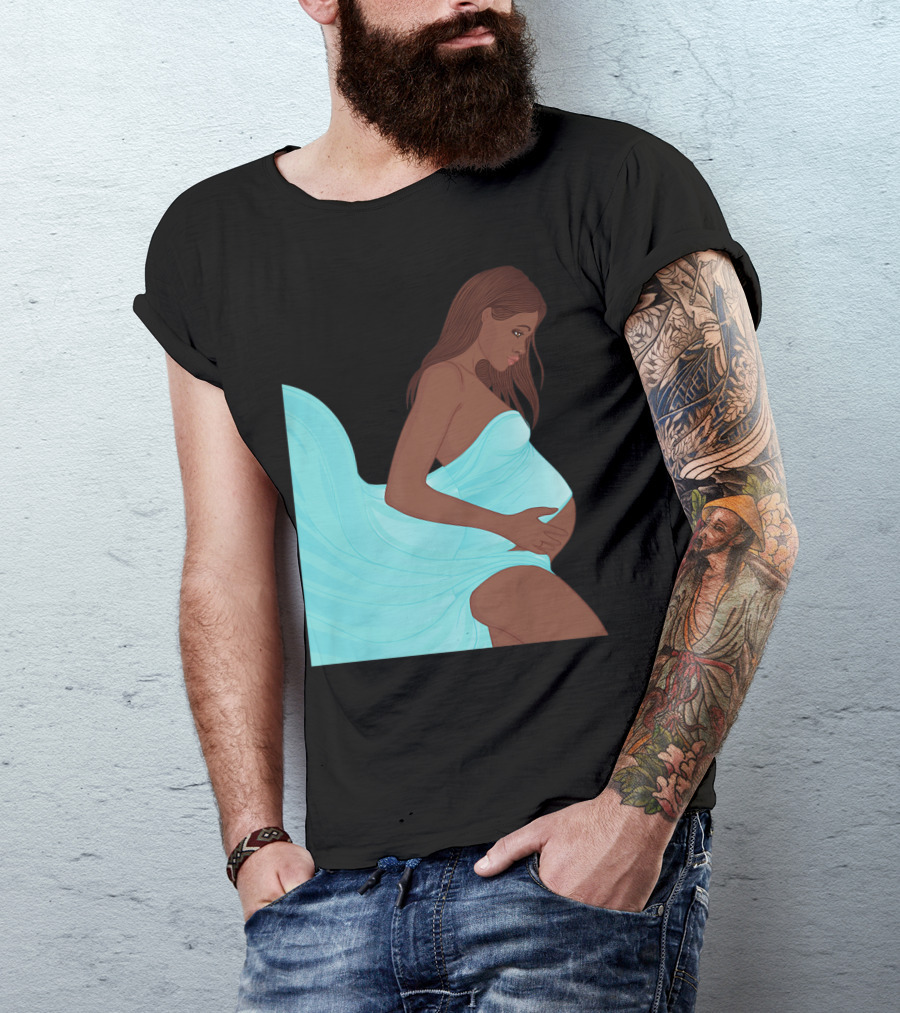 Pregnancy Black Girl Magic African Queen Mom57 T-Shirt