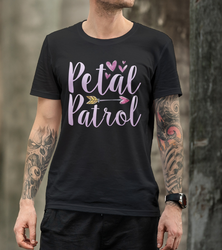Petal Patrol Pregnancy Reveal Mama Tees Hearts And Arrow T-Shirt