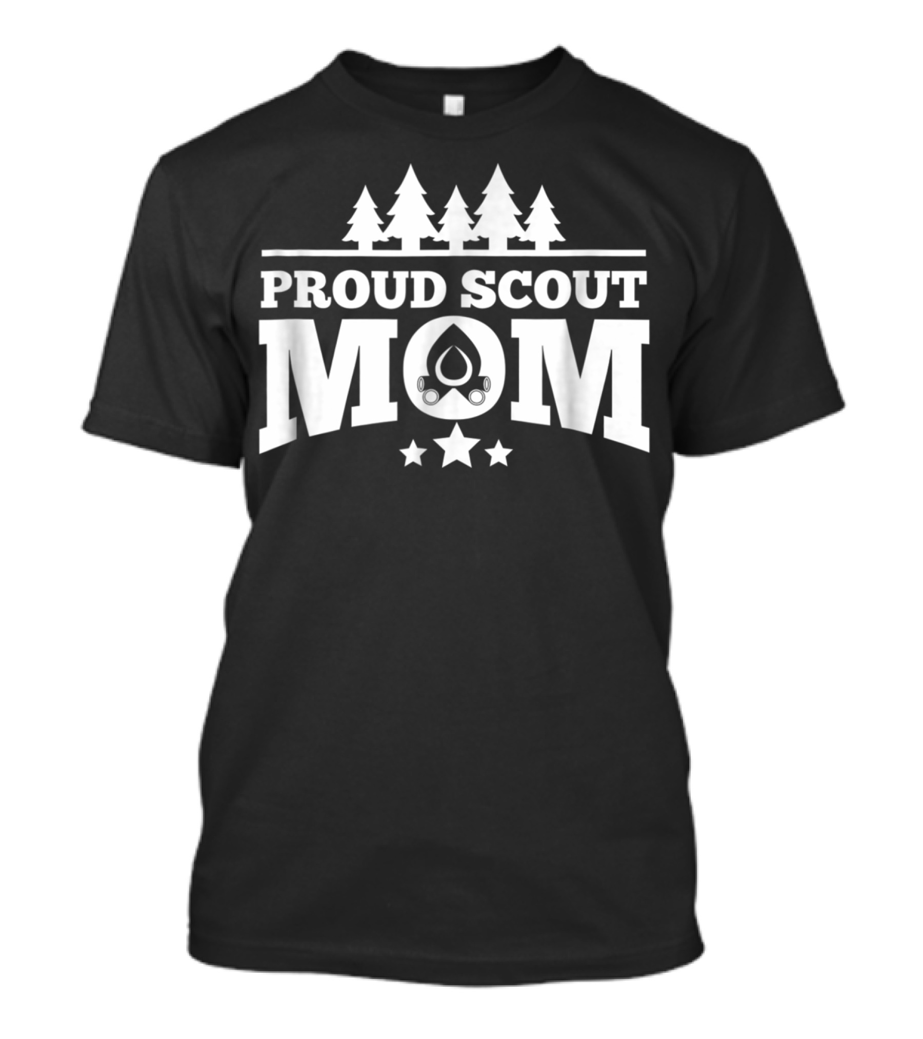 Proud Scout Mom Cool Mother Camping Trees Stars T-Shirt