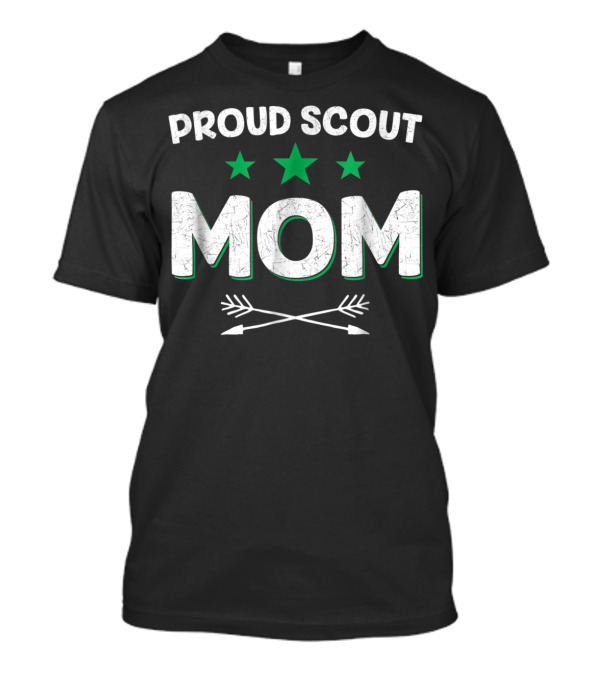 Proud Scout Mom Camping Scouting Mother With Stars And Crossed Arrows T-Shirt